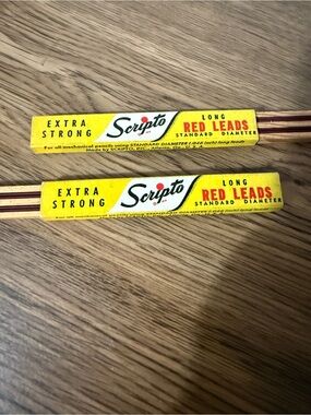 Scripto Extra Strong Long Red Leads - Vintage Pencil Leads